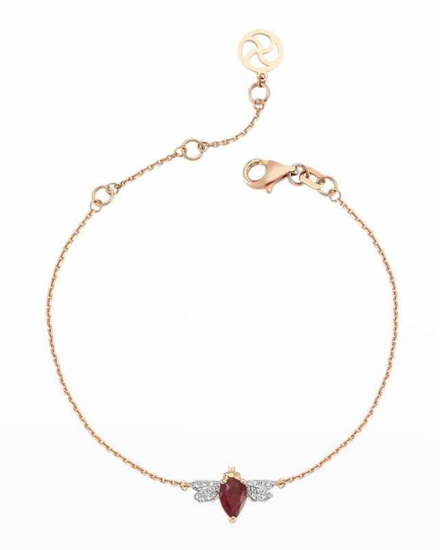 Ruby and Diamond Bee Bracelet
